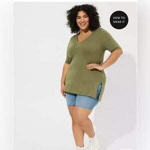 Torrid Super Soft V-Neck Tunic Tee